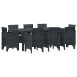 Garden Dining Set 9 pcs Anthracite Polypropylene 3378574