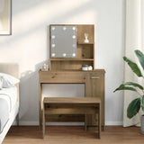 Dressing Table Set with LED Artisan Oak Engineered Wood 3329186