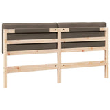 Upholstered Headboard Brown and Taupe 200 cm Solid Pine Wood 880161