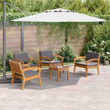 Bistro Set with Cushion 5 pcs Brown Polyester 3328620
