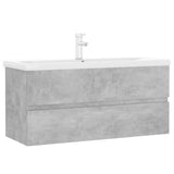 Sink Cabinet with Built-in Basin Concrete Grey Engineered Wood 3071661