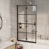 Folding Shower Enclosure ESG 80x140 cm Black 150743