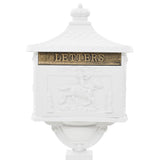 Pedestal Letterbox Aluminium Vintage Style Rustproof White 43894
