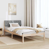 Bed frame Brown and light grey 100 x 200 cm Solid pine wood 878629