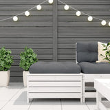 Garden Footstool with Cushion White Solid Wood Pine 844927