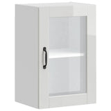 Kitchen Wall Cabinet with Glass Door Porto High Gloss White 854009