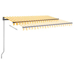 Manual Retractable Awning with LED 3x2.5 m Yellow and White 3070103