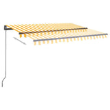 Manual Retractable Awning with LED 3x2.5 m Yellow and White 3070103