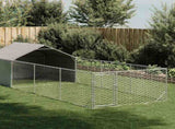 Outdoor Dog Kennel with Run 6x2x1.5 m Galvanised Steel 3329238