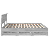 Bed Frame with Drawer Grey Sonoma 200 x 200 cm Engineer Wood 3410677