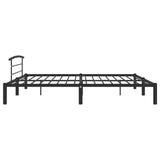 284661 Bed Frame without Mattress Black Metal 180x200 cm Super King