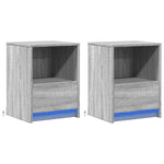 ZNTS Bedside Cabinets with LED Lights 2 pcs Grey Sonoma Engineered Wood 852030