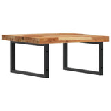 Basin Shelf Wall Mounted Steel and Solid Wood Acacia 3302885