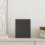 Paper Bags 250 pcs with Handles Black 18x8x22 cm 4101642