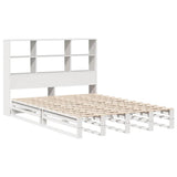 Bookcase Bed without Mattress White 140x190 cm Solid Wood 3323948