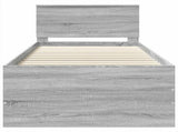 Bed Frame Grey Sonoma 120 x 200 cm Engineered Wood 3408611