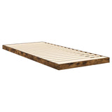 Floor Bed Frame Smoked Oak 100 x 200 cm Engineered Wood 893552