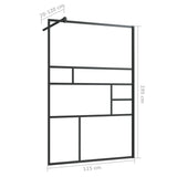 Walk-in Shower Wall with Clear ESG Glass 115x195 cm Black 150755