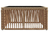 Garden Table Beige and Black 55 x 55 x 37 cm 42035135