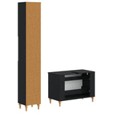 2 Piece Bathroom Cabinet Set ALKMAAR Black Engineered Wood 3417505