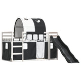 Bunk Bed without Mattress with Slide White and Black 90x200 cm 3284137