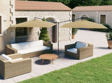 Double Garden Parasol with Steel Pole Taupe 600x300 cm 312557