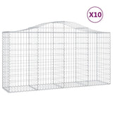 Arched Gabion Baskets 10 pcs 200x50x100/120 cm Galvanised Iron 3145648
