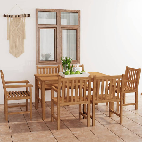 ZNTS 7 Piece Garden Dining Set Solid Teak Wood 3059936