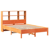 Bookcase Bed without Mattress Wax Brown 150x200 cm King Size Solid Wood Pine 3322869