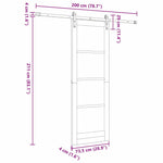 Sliding Door Manual Natural and white 73.5 x 211 cm 3333244