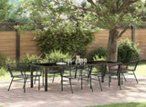 Garden Dining Set 7 pcs Black Poly Rattan 3380895