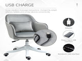 Vinsetto Velvet Office Chair, Desk Chair, Makeup Vanity Chair with Massage Lumbar Pillow and Rolling T3398P554972