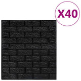Wallpaper Set of 40 Black PE Foam 70 x 77 cm Wallpaper 150726