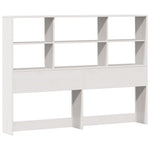Bookcase Bed without Mattress White 180x200 cm Super King Solid Wood Pine 3322979