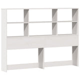 Bookcase Bed without Mattress White 180x200 cm Super King Solid Wood Pine 3322979