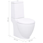 ZNTS Ceramic Toilet Back Water Flow White 240376