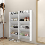 Wall Shoe Cabinets 4 pcs White 60x18x60 cm Engineered Wood 806716