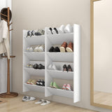 Wall Shoe Cabinets 4 pcs White 60x18x60 cm Engineered Wood 806716