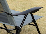 Set of 2 Portable Folding Recliner Outdoor Patio Adjustable Backrest, Grey T3398P323831