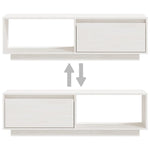 TV Cabinet White 110x30x33.5 cm Solid Pinewood 809889