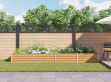 Garden Raised Bed Light Brown 320 x 80 x 45 cm Galvanised Steel 42017337