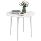 Folding Dining Table for 4, Round Drop Leaf Table, Modern Space Saving Small Kitchen Table with Wood T3398P344738