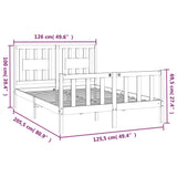 Bed Frame without Mattress Solid Wood Pine 120x200 cm 3188161