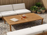 Table Top Rectangular Solid Teak Wood Natural 42033169