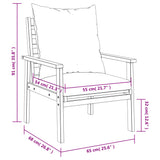 Garden Sofa Chair 2pcs with Cushion Solid Wood Acacia 366375