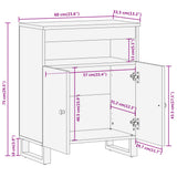 Side Cabinet Brown and Black 60x33.5x75 cm Solid Wood Mango 356808