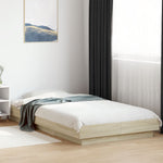 Bed Frame with LED Lights without Mattress Sonoma Oak 100x200cm 3281114