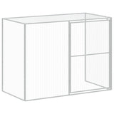 Dog House with Run Light Grey 214x1273x181 cm Galvanised Steel 3189142