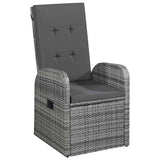 Garden Dining Set Grey, Dark Grey PE Rattan 7 Piece Dining Set 3095282