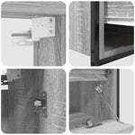 2 Piece Bathroom Furniture Set Grey Sonoma Engineered Wood 3328367